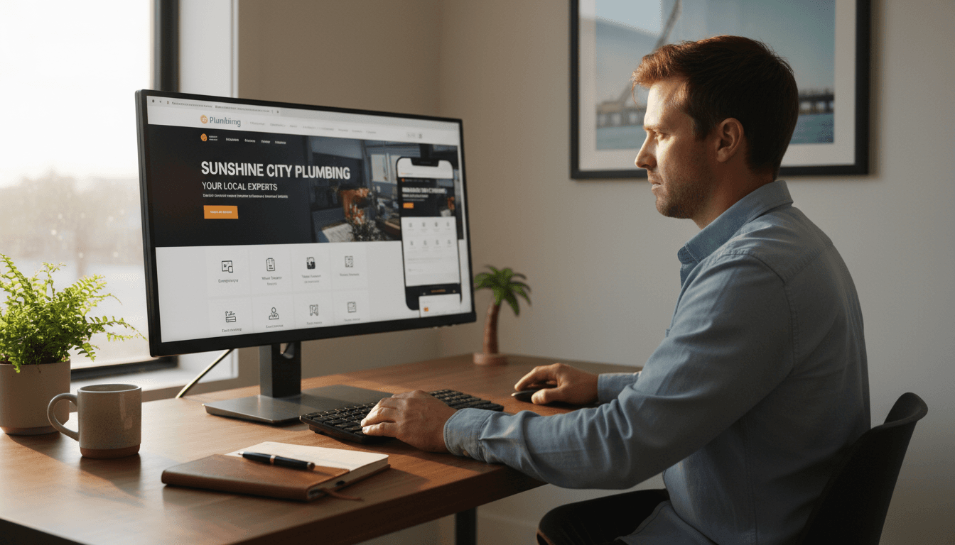 Web developer building a website for a local service business