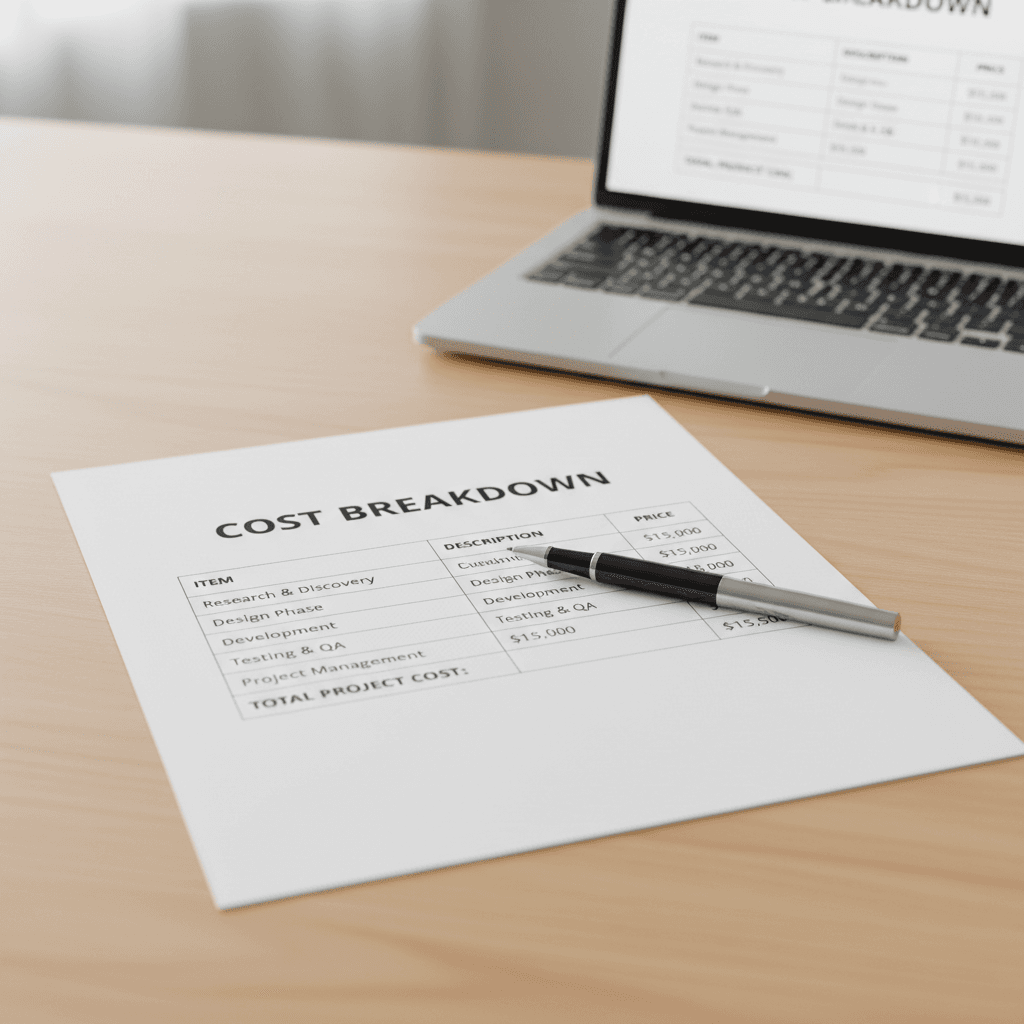 Transparent pricing breakdown